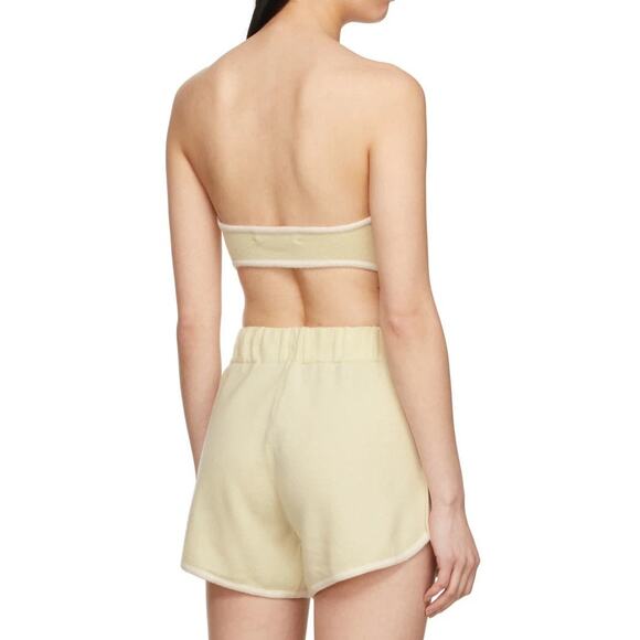 Lisa Yang Kiyo Shorts Selah Bandeau Bra Size 2 M / L Sand Cashmere Sweater Set - Picture 13 of 13